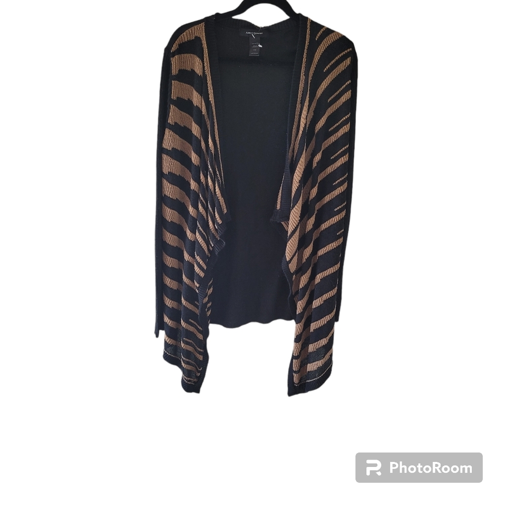 Ashley Stewart black and tan cardigan. Size 14/16.